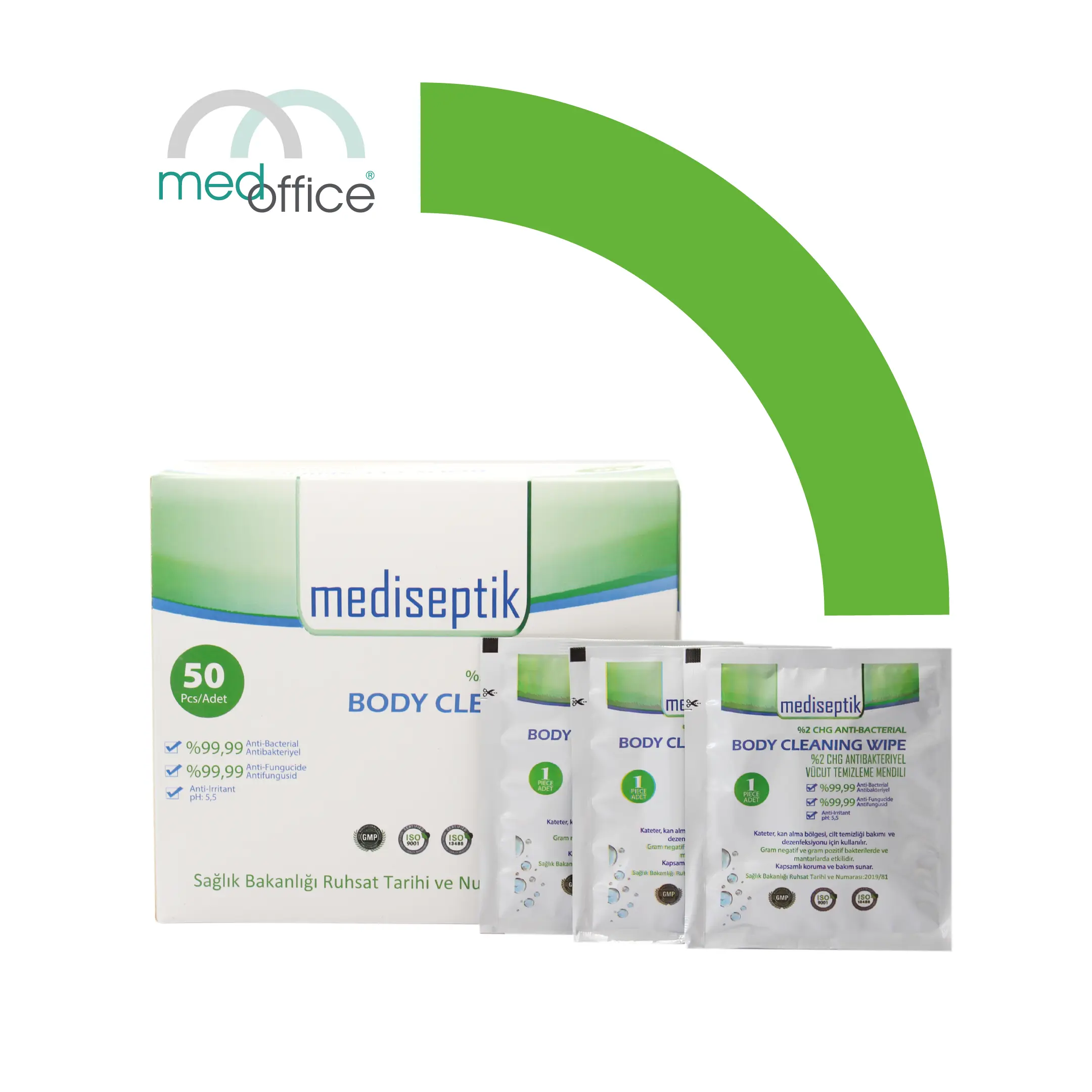 MEDSEPTIK Antibacterial Single-Use Body Wipe