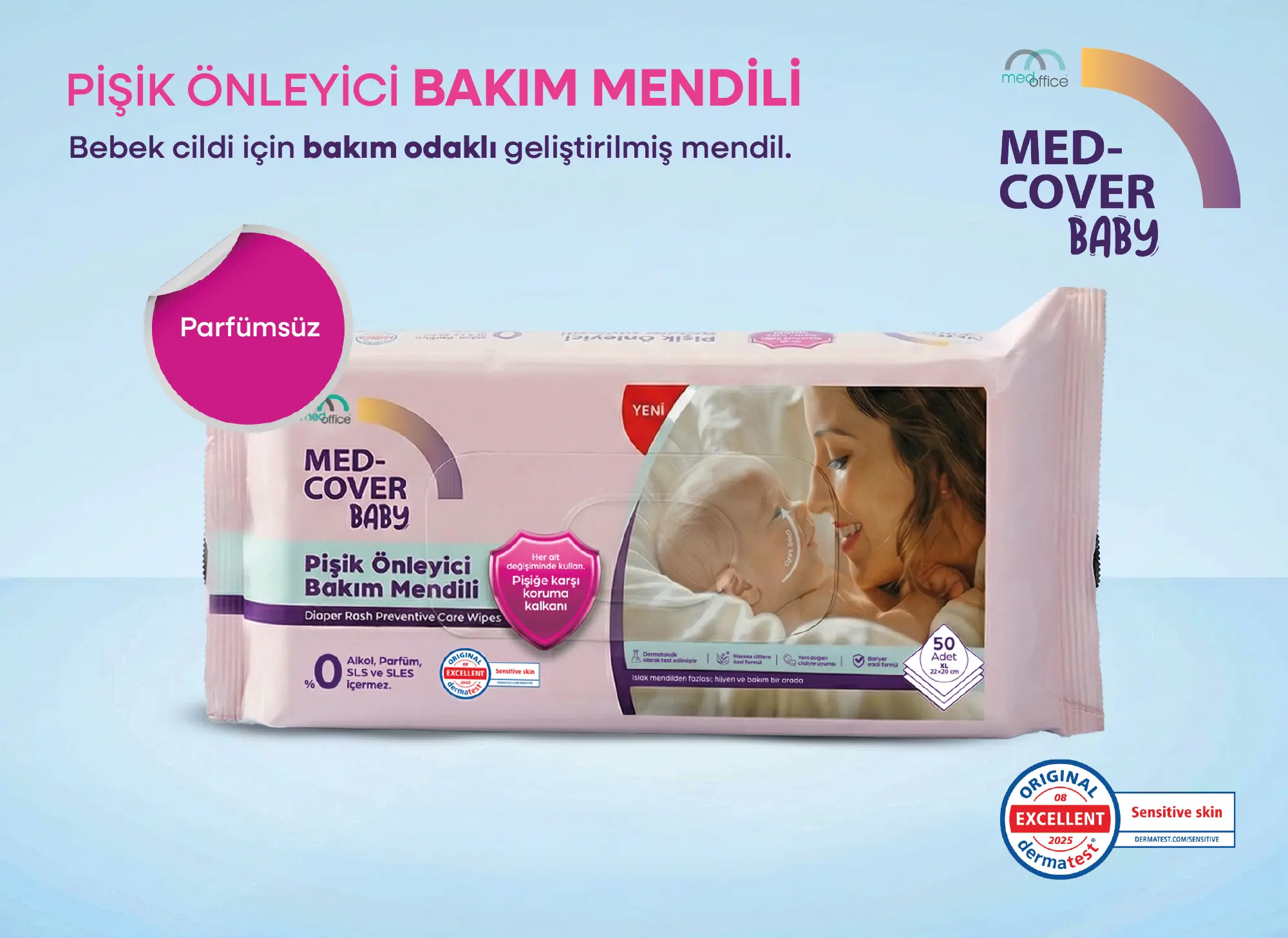 مناديل الأطفال الوقائية من طفح الحفاض MED-COVER