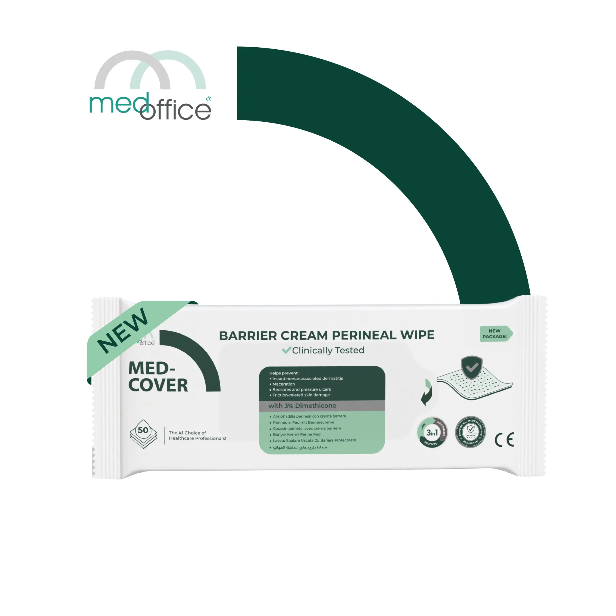 MED-COVER Barrier Cream Perineal Wipe