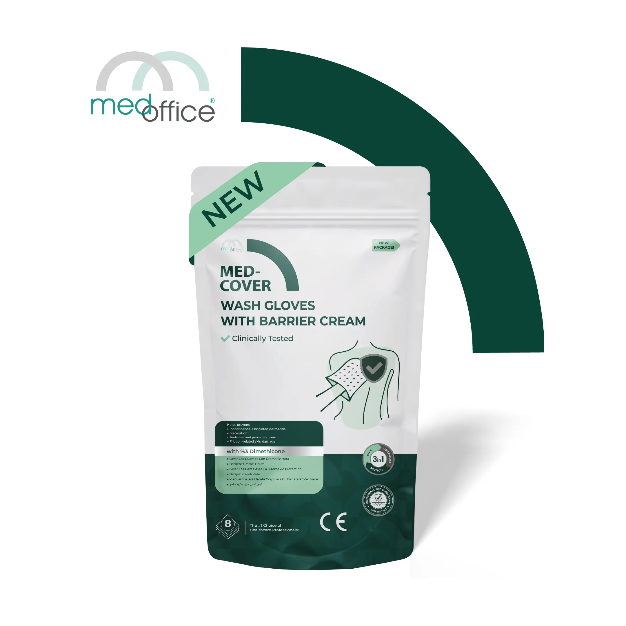 MED-COVER Wash Gloves with Barrier Cream