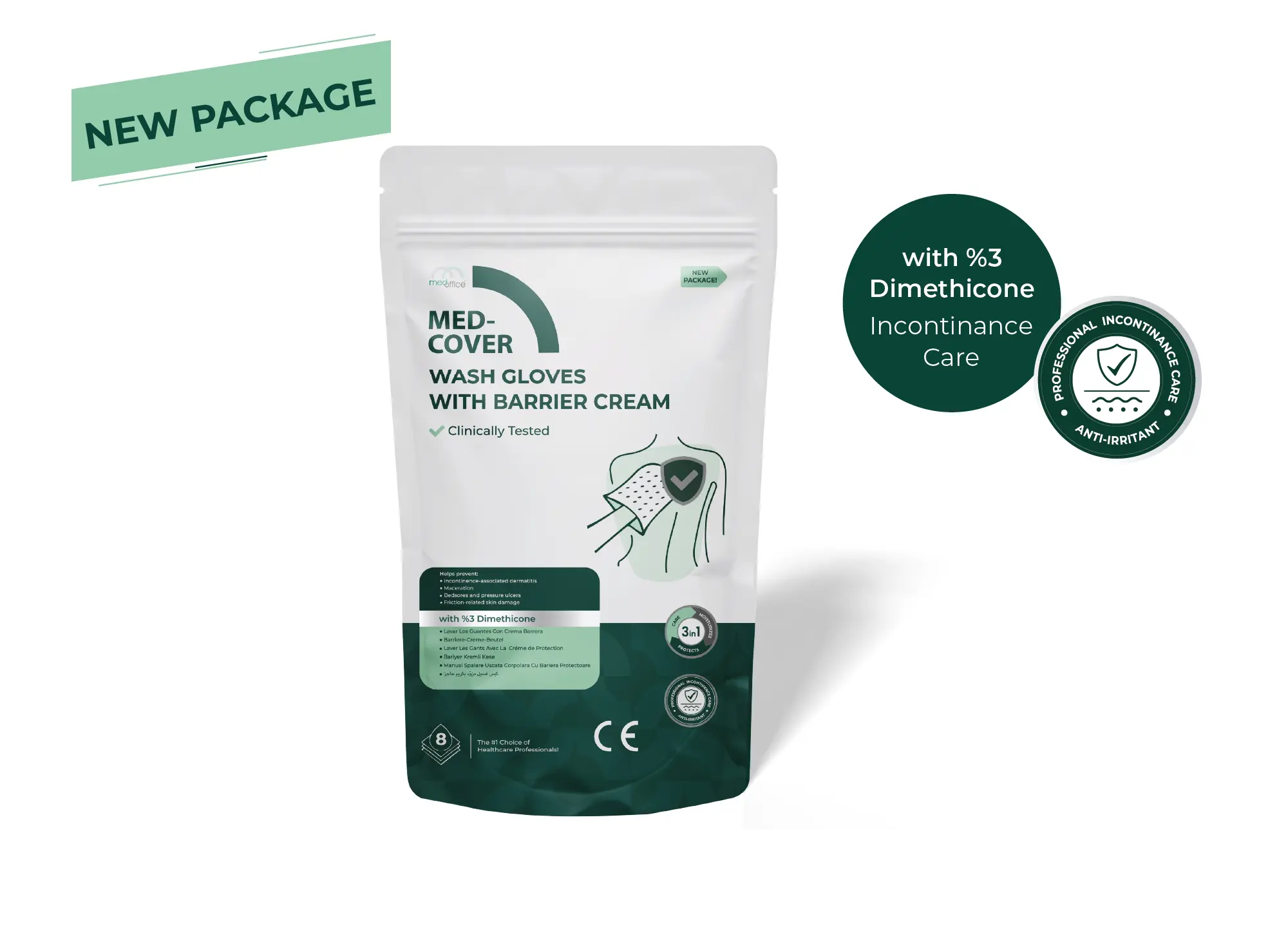 MED-COVER Wash Gloves with Barrier Cream
