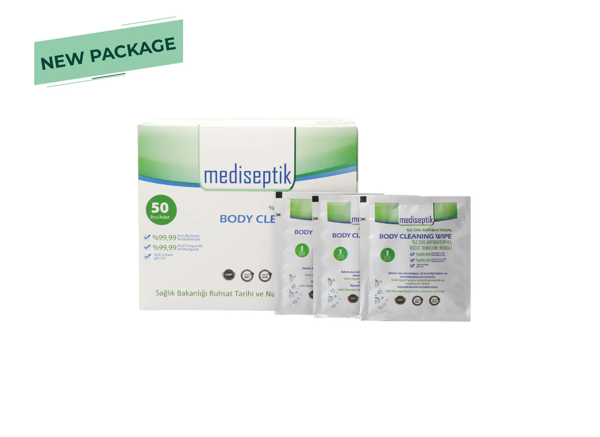 MEDSEPTIK Antibacterial Single-Use Body Wipe