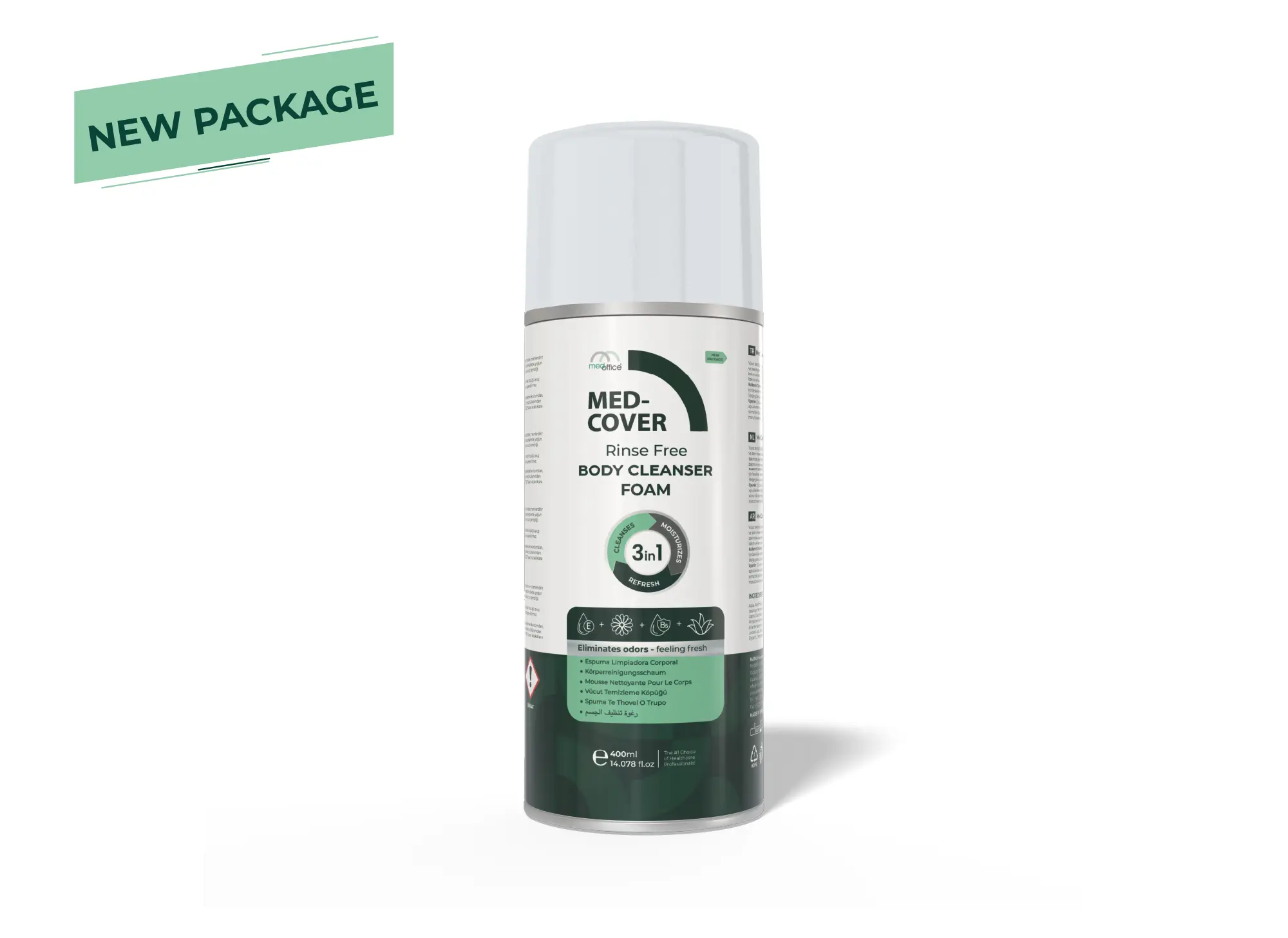 MED-COVER Vücut Temizleme Köpüğü Aerosol 400 ml