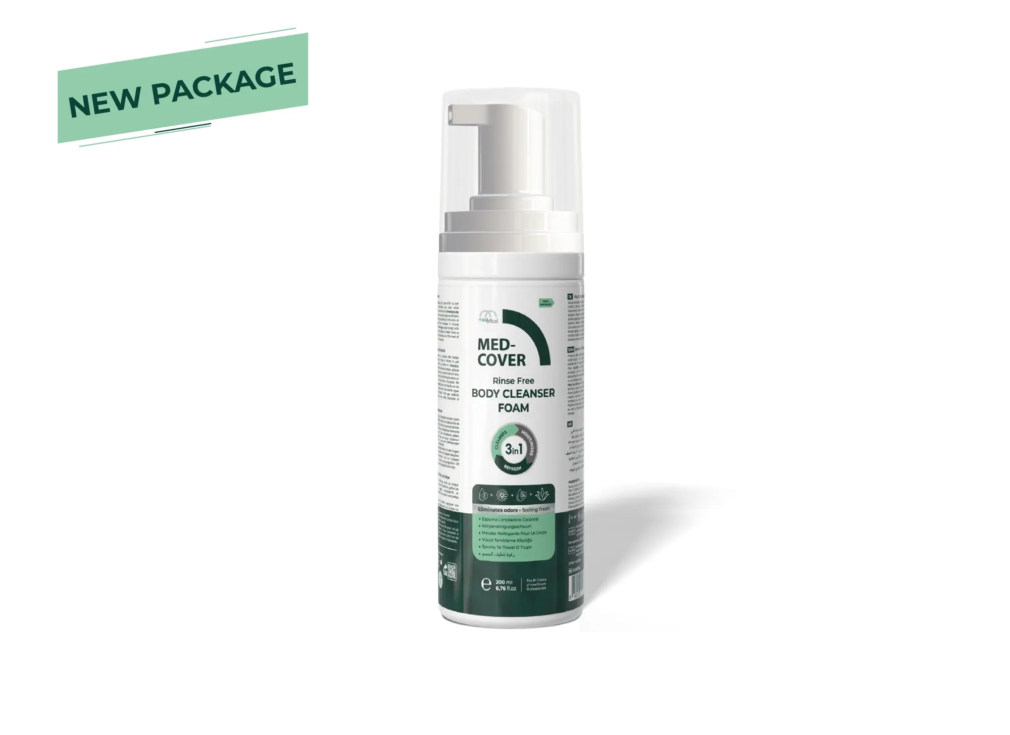 MED-COVER Vücut Temizleme Köpüğü 200 ml